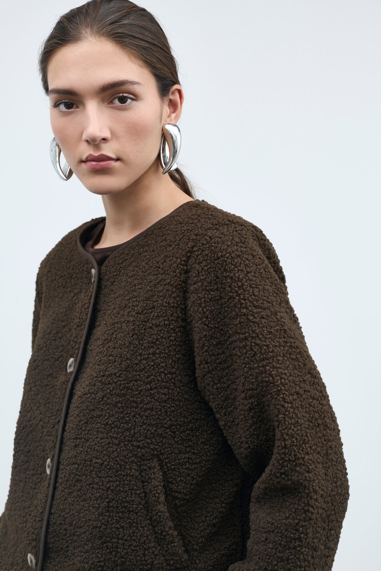 Viada teddy overgangsjakke - Coffee Bean